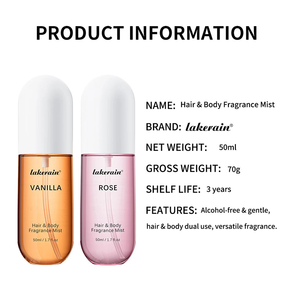 Perfume  for Men Women Use For Skin Body & Hair Fragrance Mist Luxury Long Lasting Perfume Collection Vanilla and Rose