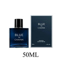 Men's Blue Aromatic Eau de Parfum, 100ml/50ml/2ml Travel Spray, Long-Lasting Woody Fresh Fragrance, Modern Dark Bottle, Gift Box