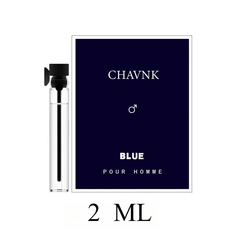 Men's Blue Aromatic Eau de Parfum, 100ml/50ml/2ml Travel Spray, Long-Lasting Woody Fresh Fragrance, Modern Dark Bottle, Gift Box