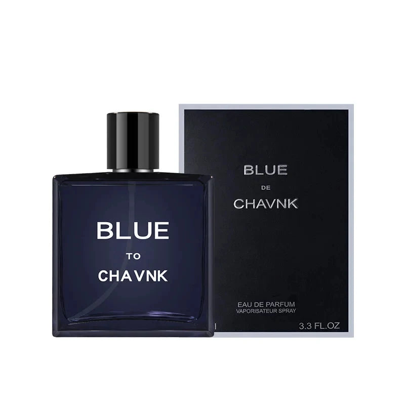 Men's Blue Aromatic Eau de Parfum, 100ml/50ml/2ml Travel Spray, Long-Lasting Woody Fresh Fragrance, Modern Dark Bottle, Gift Box