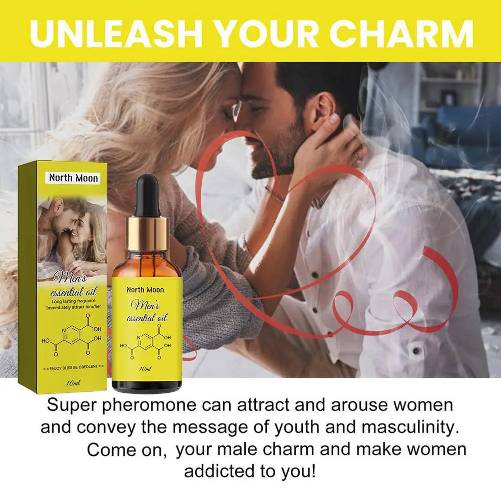 Pheromone Essential Oil Perfume for Men - Intense Fragrance, Designed to Attract Women, Long-Lasting Scent