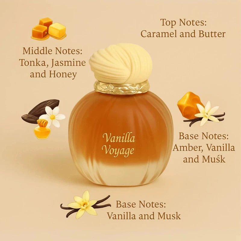 MAISON ASRAR Vanilla Voyage Perfume 100ml Long Lasting Oriental Vanilla Fragrance Caramel Honey Amber Musk Parfum for Men Women
